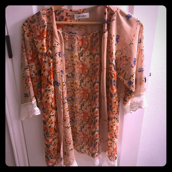 Sheet Chiffon kimono cardigan - Picture 1 of 8